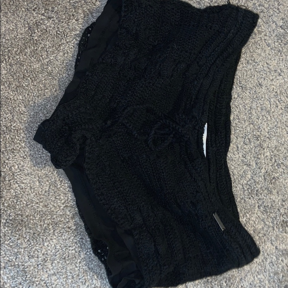 Knit black shorts